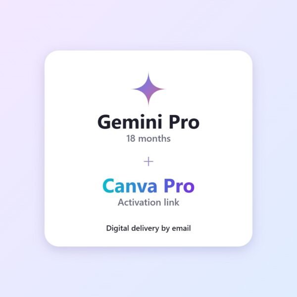 Google Gemini Pro 18 Months + Canva Pro Bundle