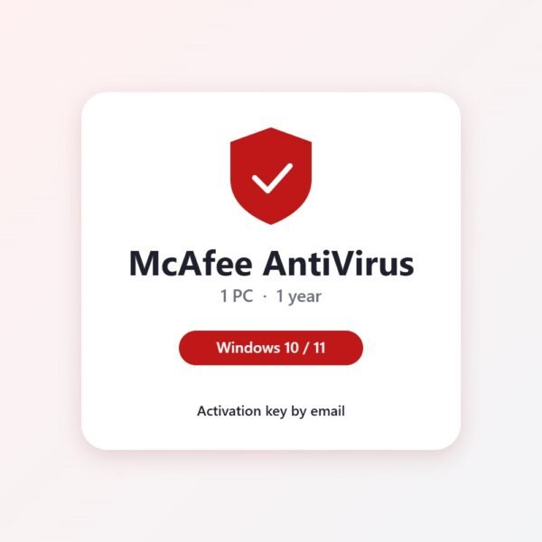 McAfee AntiVirus 1 PC 1 Year Licence Key